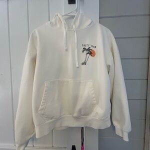 Salty Crew Cream Hoodie with Tropical Design